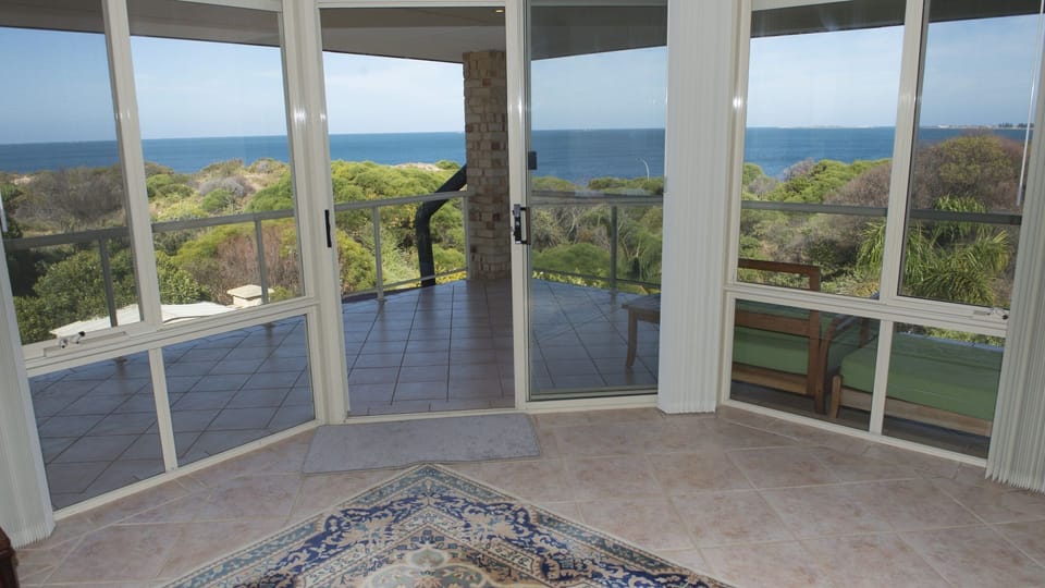 Panoramic ocean views from second floor living room