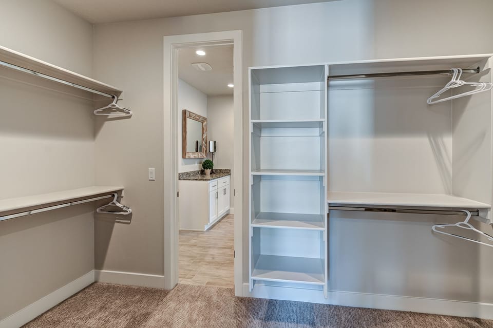 Main Closet - This large and spacious closet located in the master bedroom gives you plenty of space for your luggage.