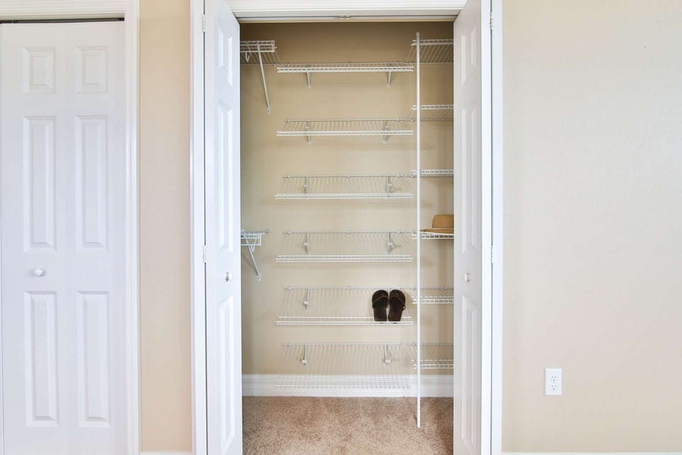 3 closets in the master bedroom, one of which is for your shoes!