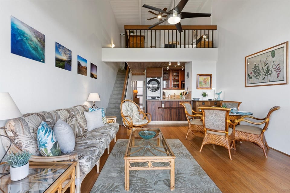 Living area and loft located upstairs