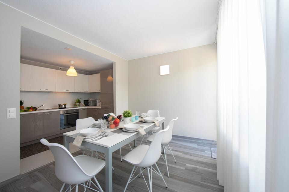 Dining area and kitchen with fully functional