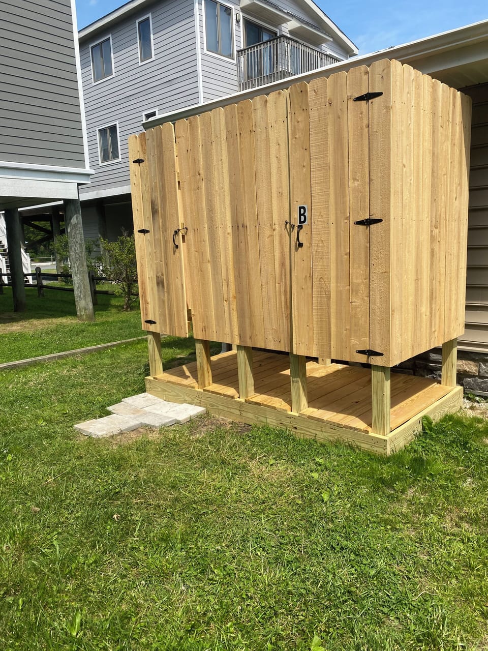 Showers for both A and B units