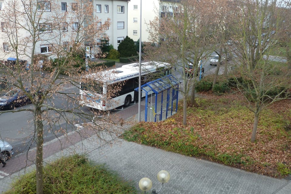 Bus stop infront of the house (airport/subway)