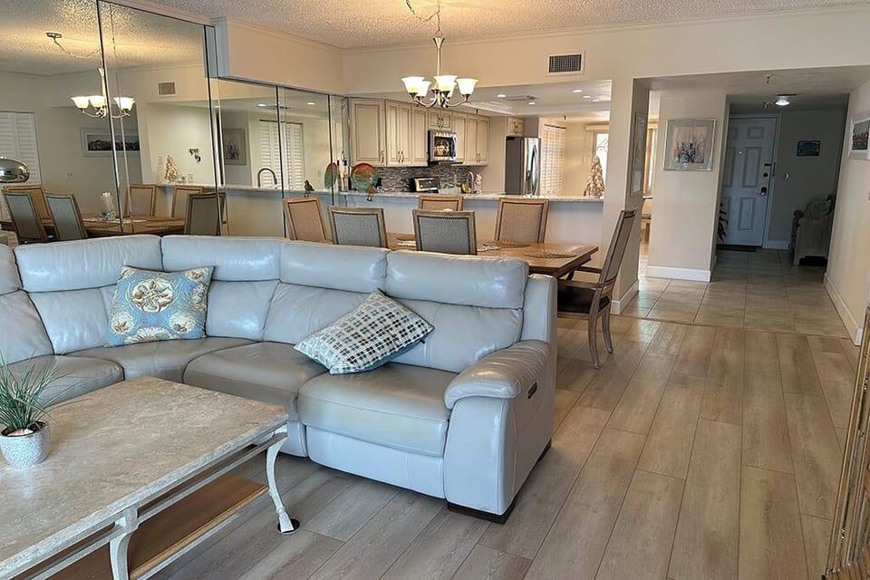 Living and dining areas
