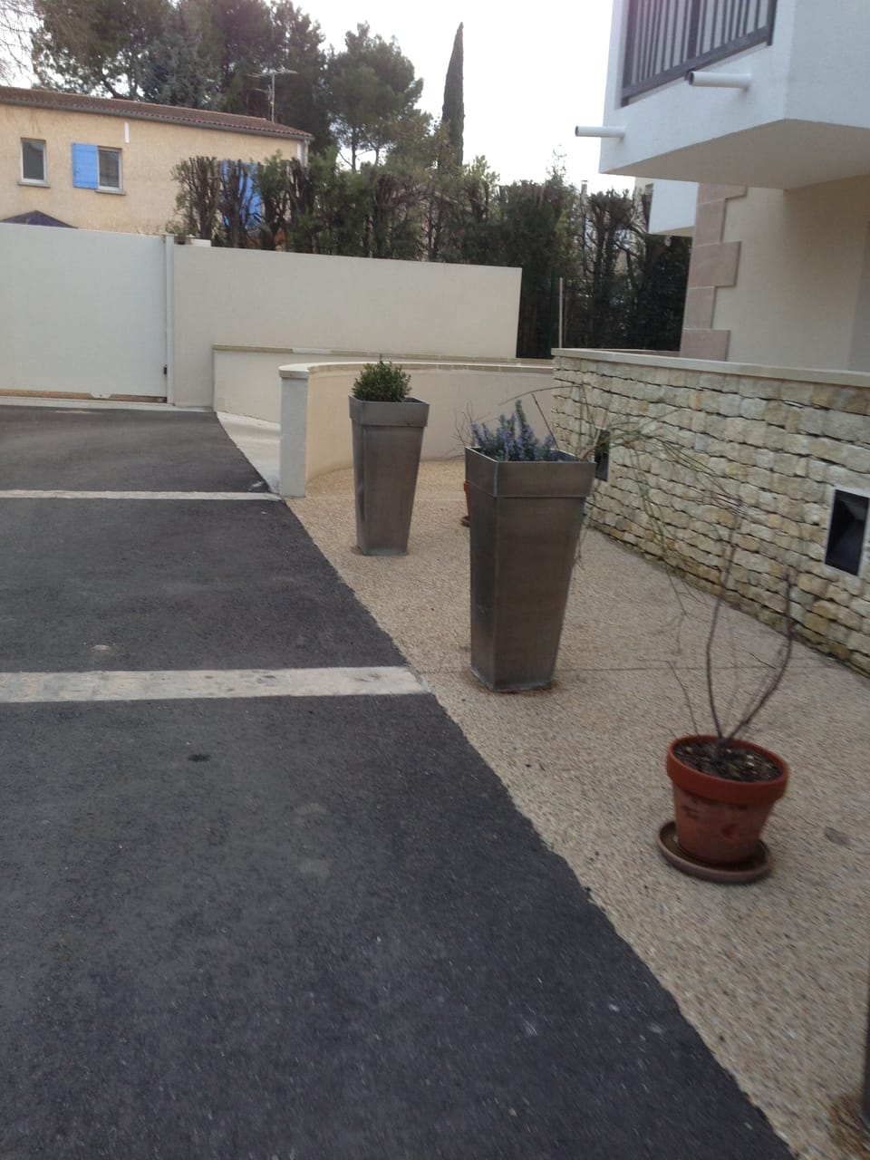 Pathway leading to the underground garage