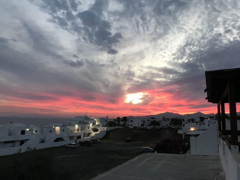 Amazing sunset view from the balcony 