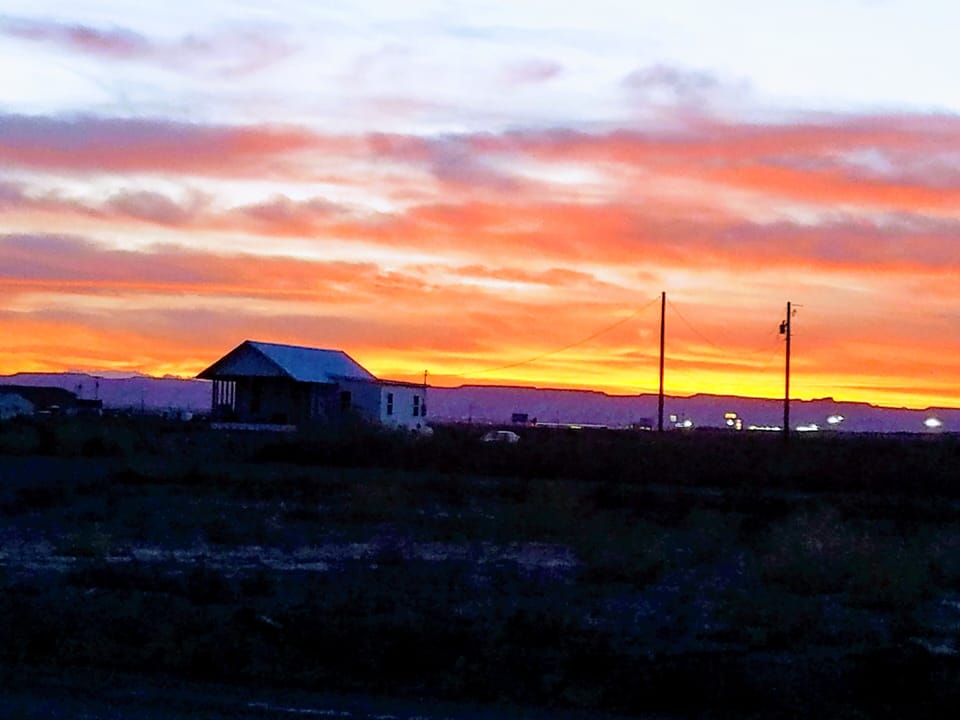 Sunset view from backyard