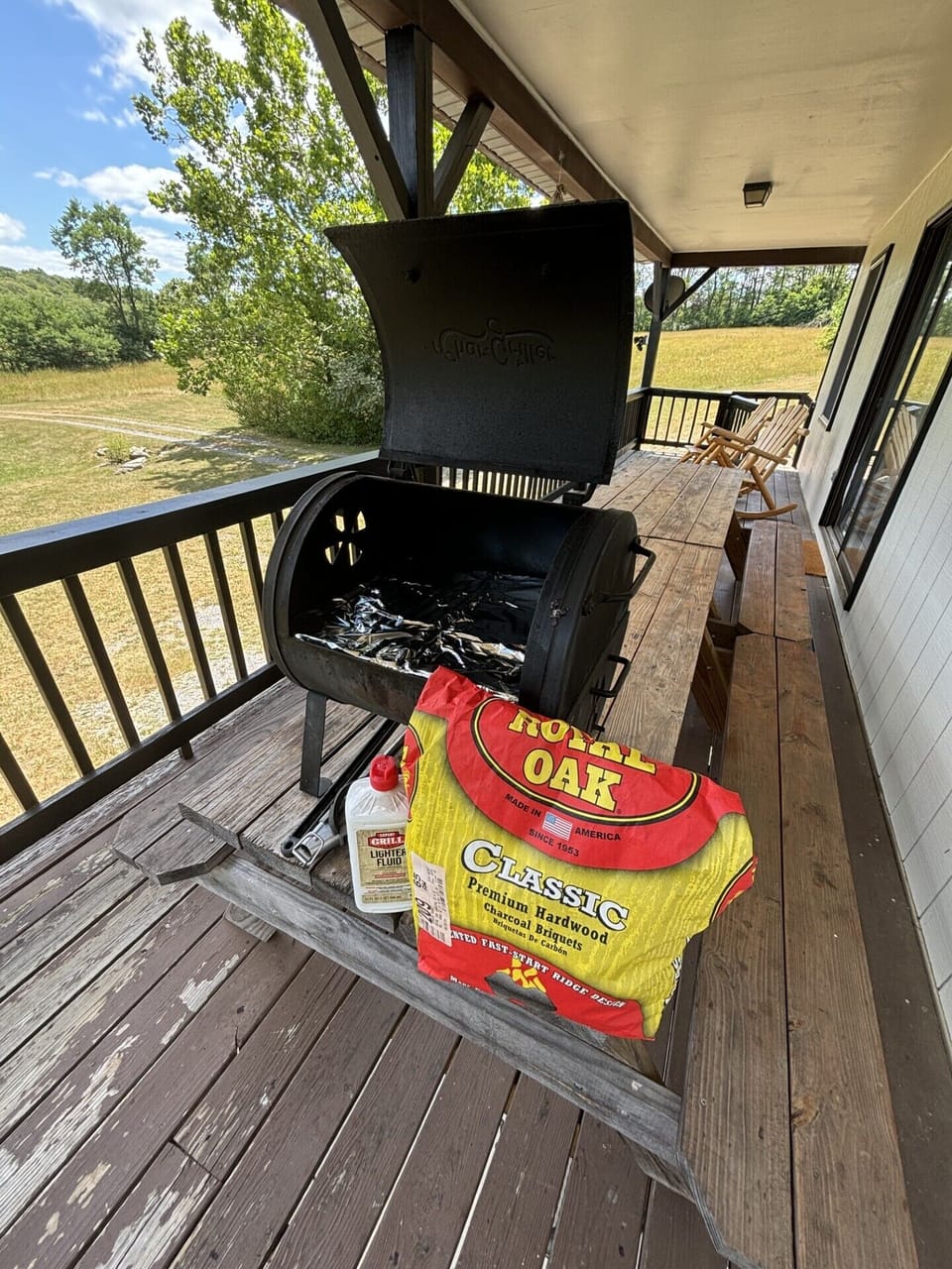 Charcoal Grill (charcoal, fluid not provided but sometimes left by other guests)