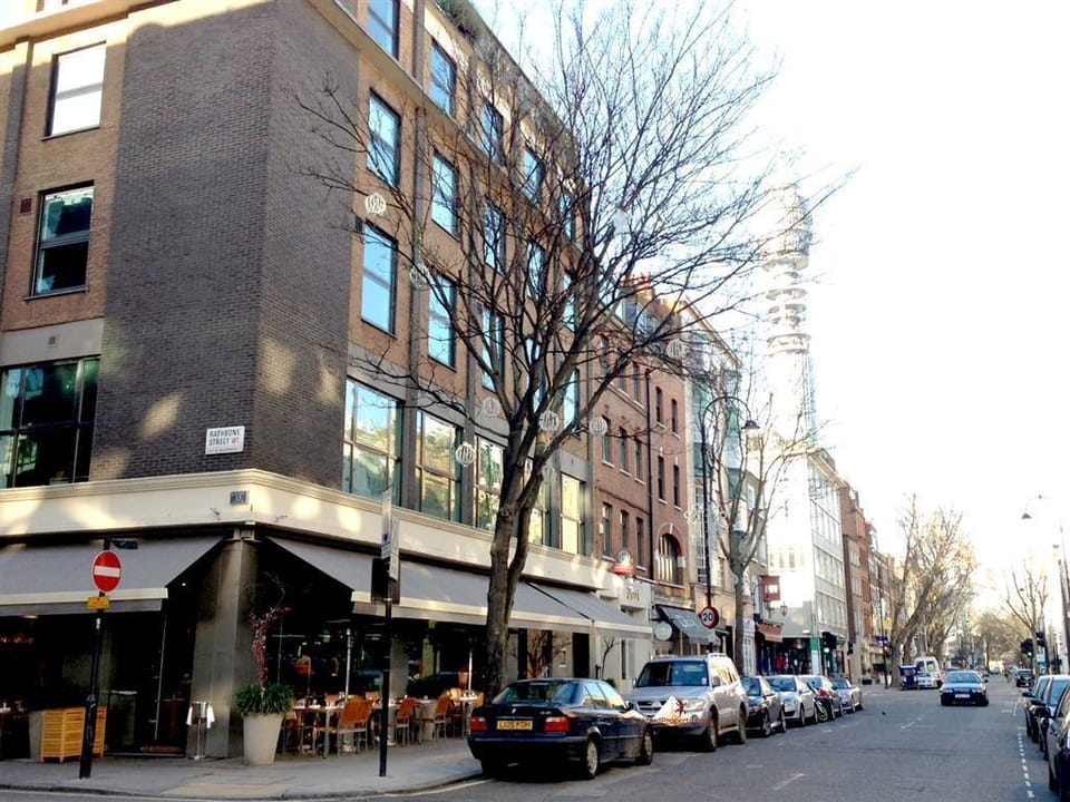 Charlotte Street - a moment away - with a wide choice of bars and restaurants (facing north to Fitzroy Street) 
