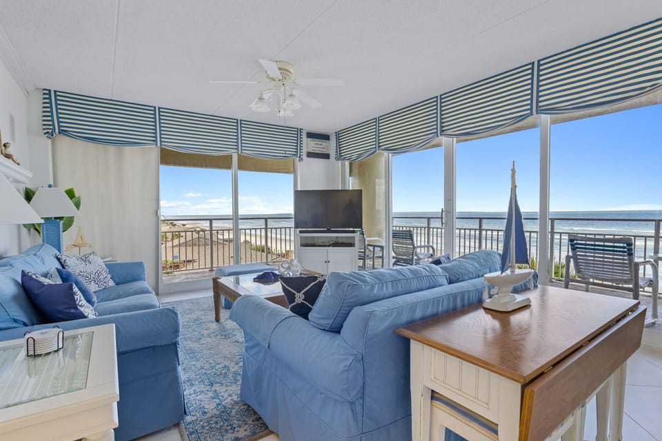Beautifully furnished corner unit with breathtaking views from the living room.