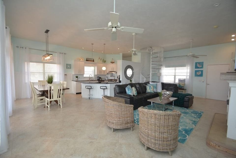 Beach-inspired open layout — relax, cook, and enjoy together