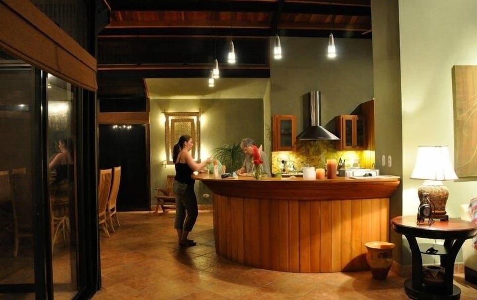 Open and inviting, this is a view from the living room to the kitchen...