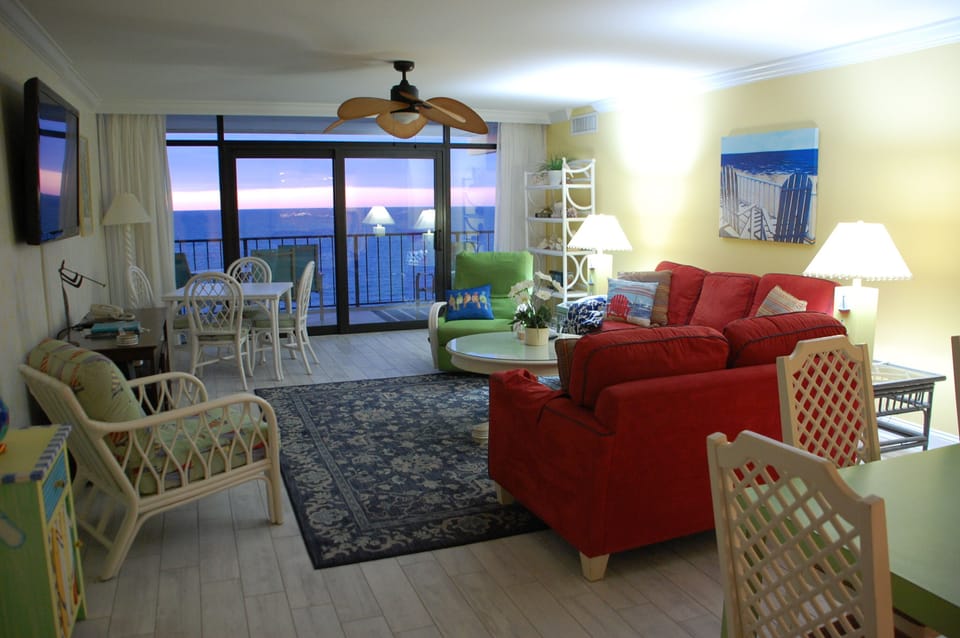 Living Room,  All New Hurricane Sliding Doors