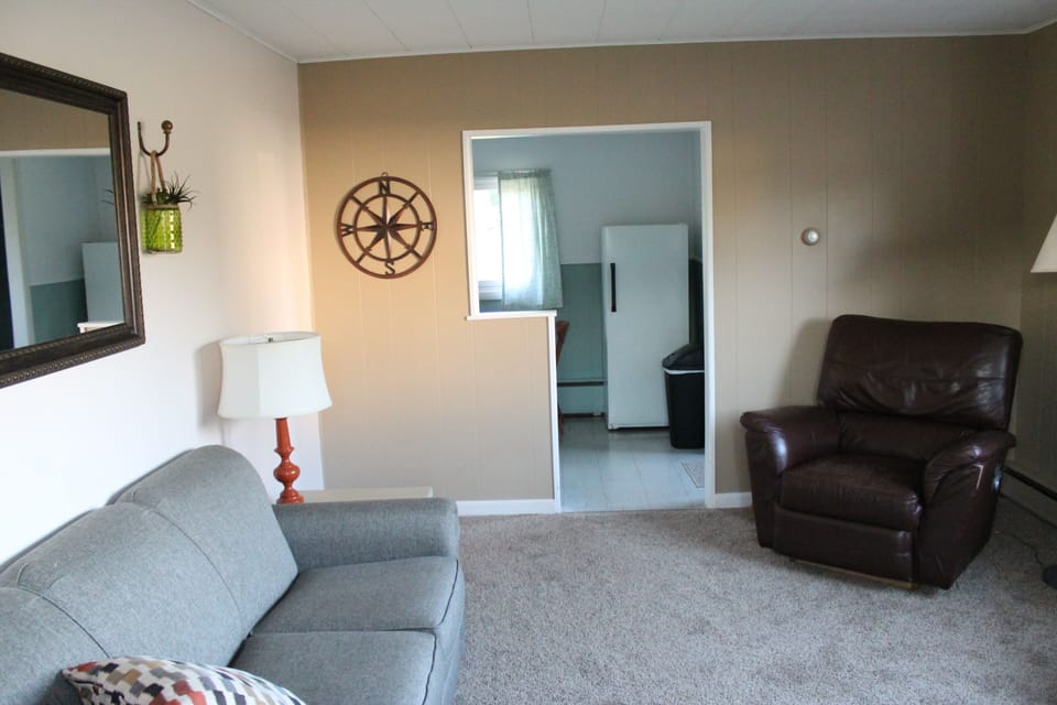 living room with a pull out couch