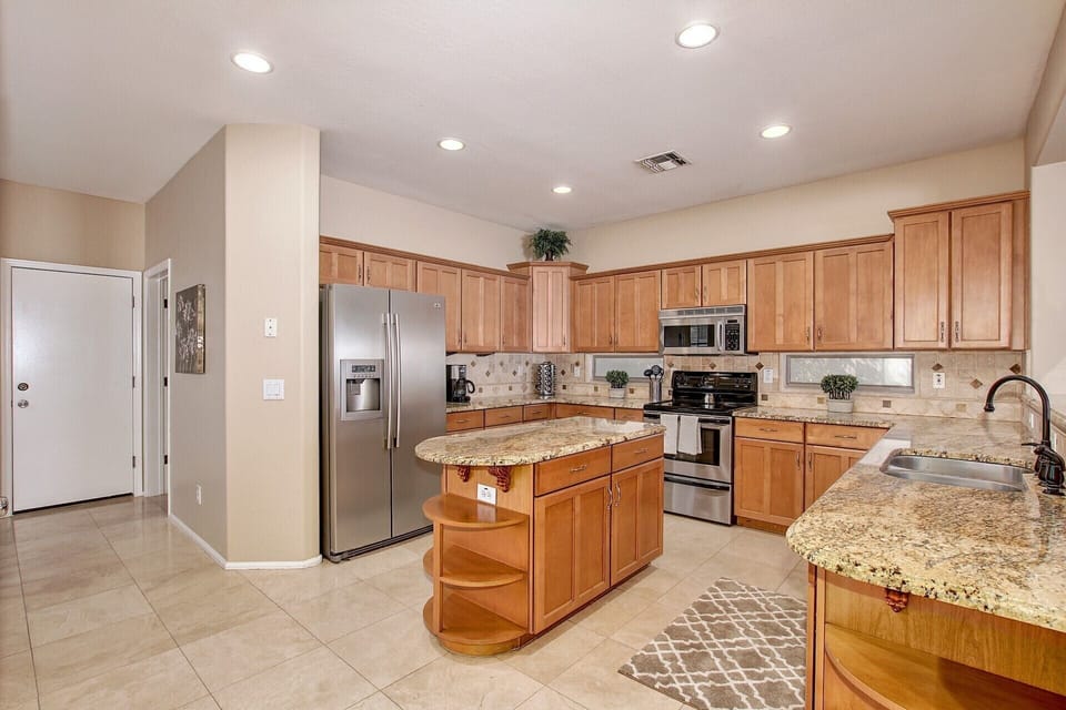 Well stocked Kitchen for meals and conversation.