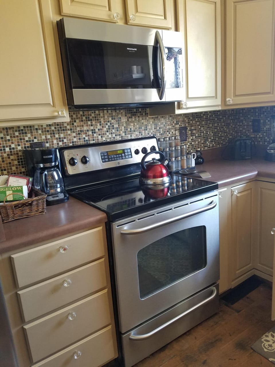 kitchen stove and microwave