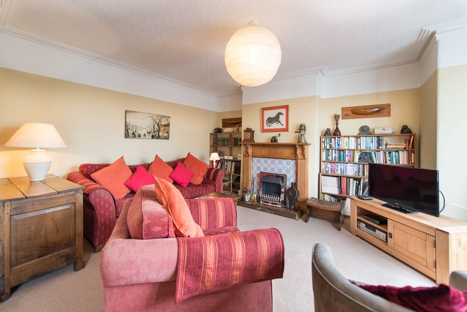 The living room area on the first floor.  This is the relaxation zone.