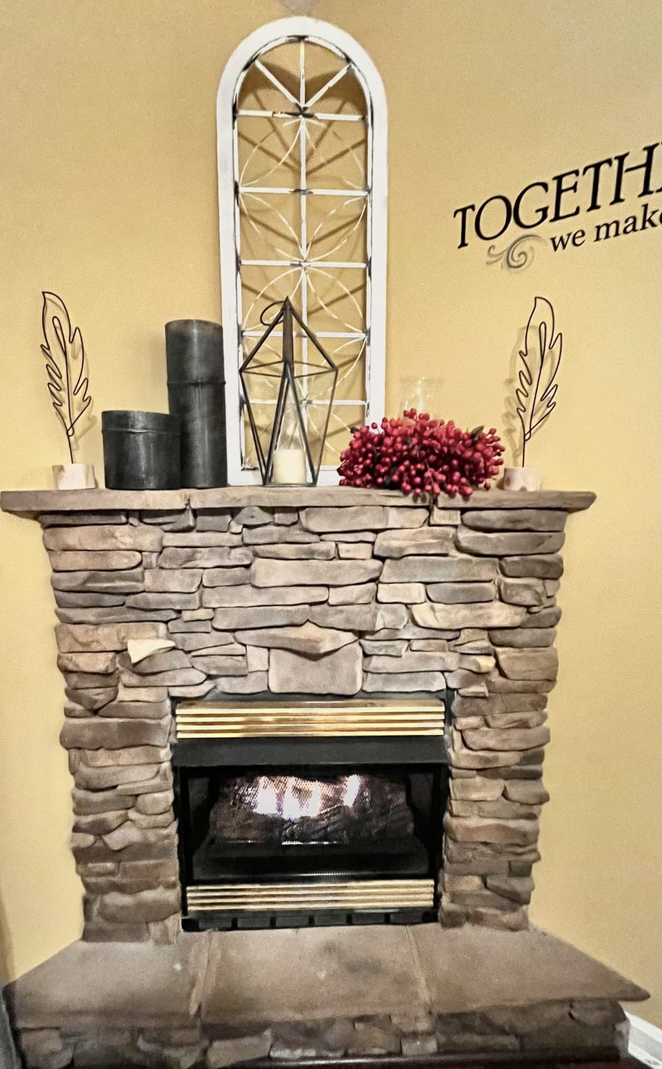 Warm up by the cozy fireplace!