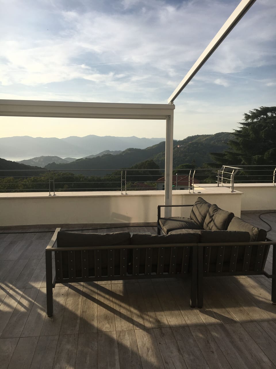 Terrace with view of sea and park