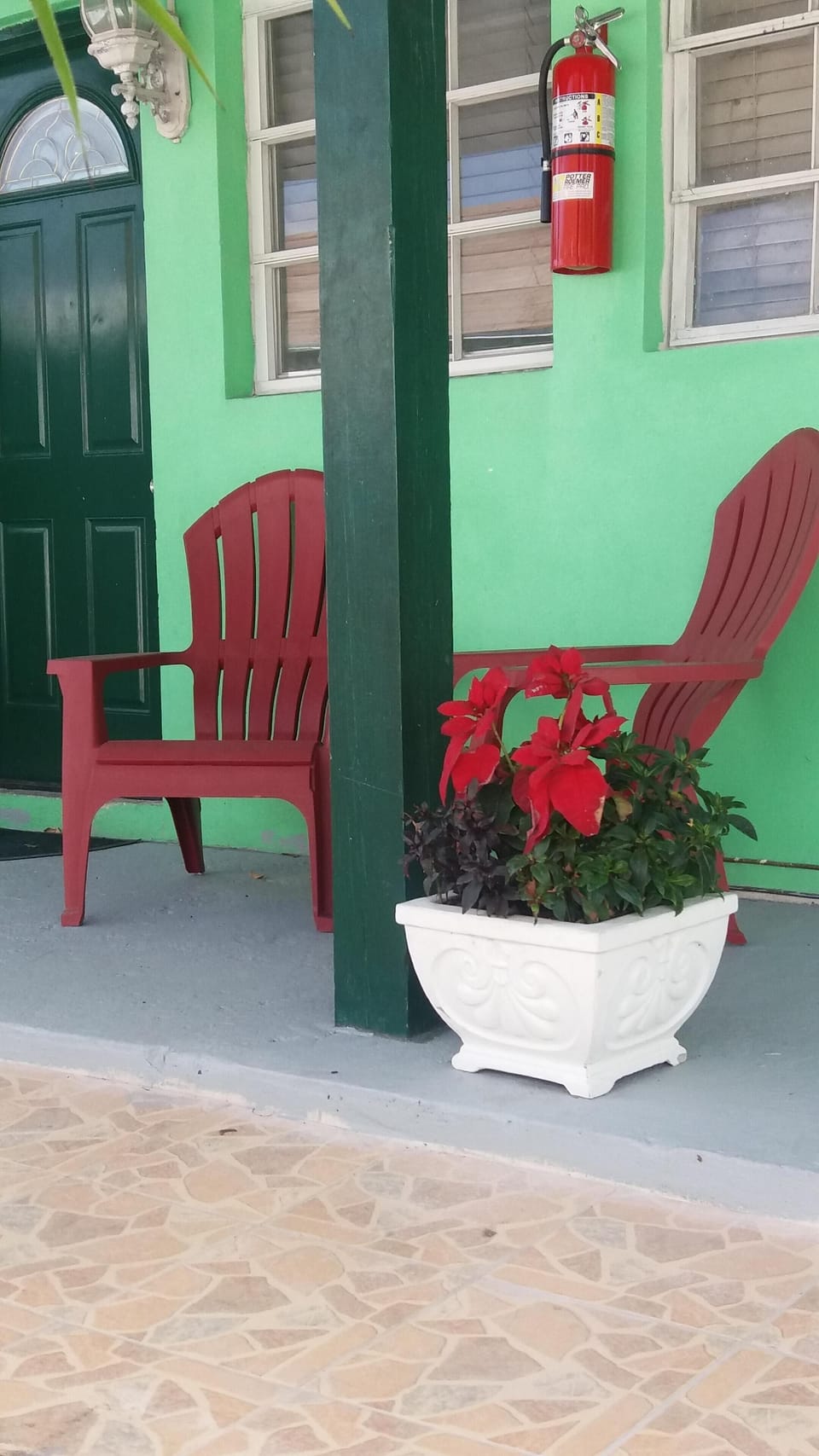 Outdoor seating in well lit secured premises