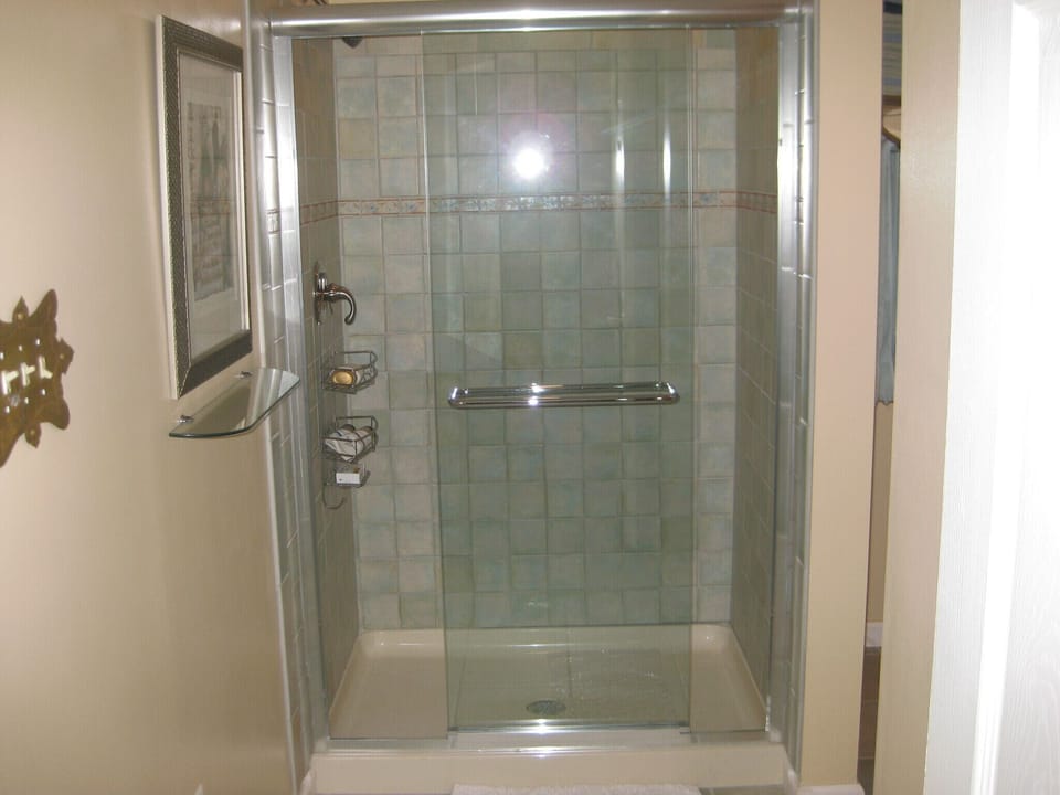 Remodeled bath. Stocked with soaps, shampoo, hair dryer, towels.