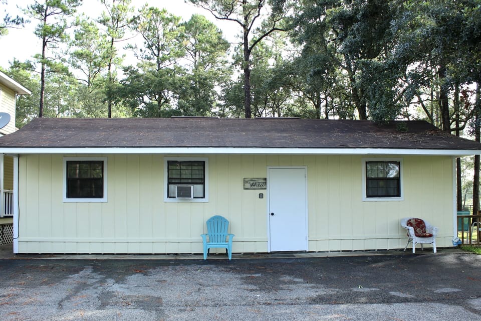 Ample parking space in front of The Shed
