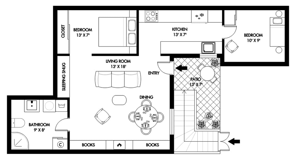 FFEXTREMELY QUIET & PRIVATE space perfect for 2-4 people.