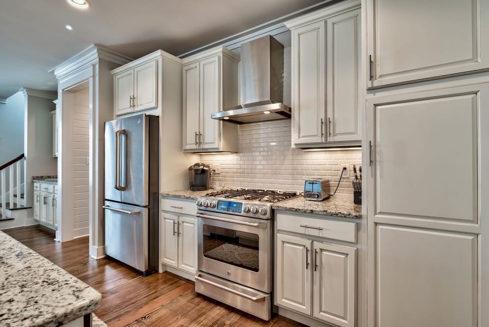 You'll love the 5 burner gas stove and oven.  