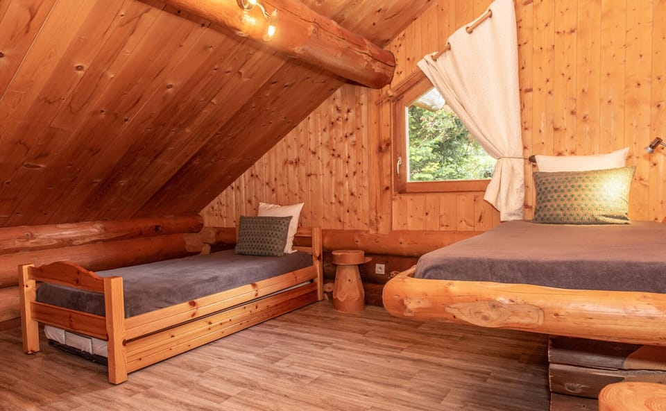 Chambre lits simples Chalet la Bresse