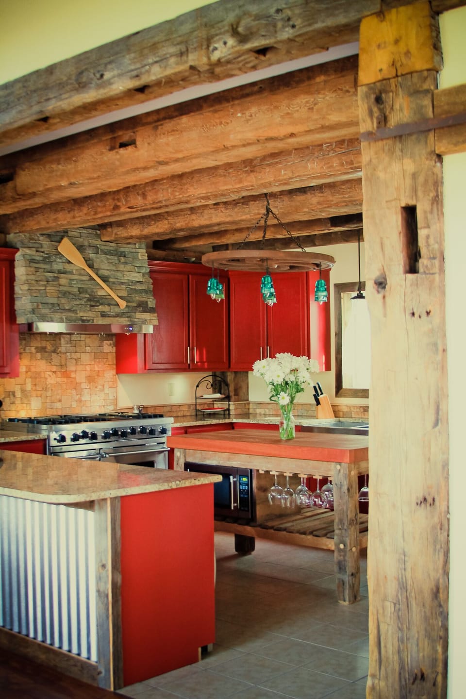 A chef's paradise. Stainless steel farmhouse sink, beverage cooler etc. 