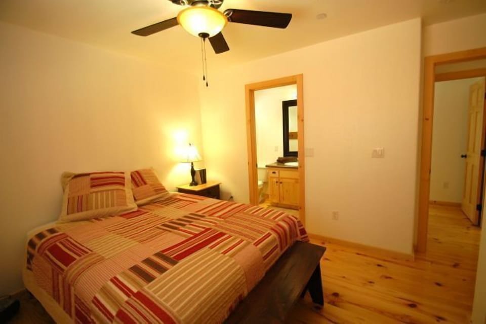 master bedroom and bathroom