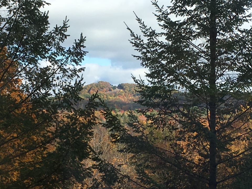 Autumn view of Sugar Loaf Mountain from main bedroom/second floor deck