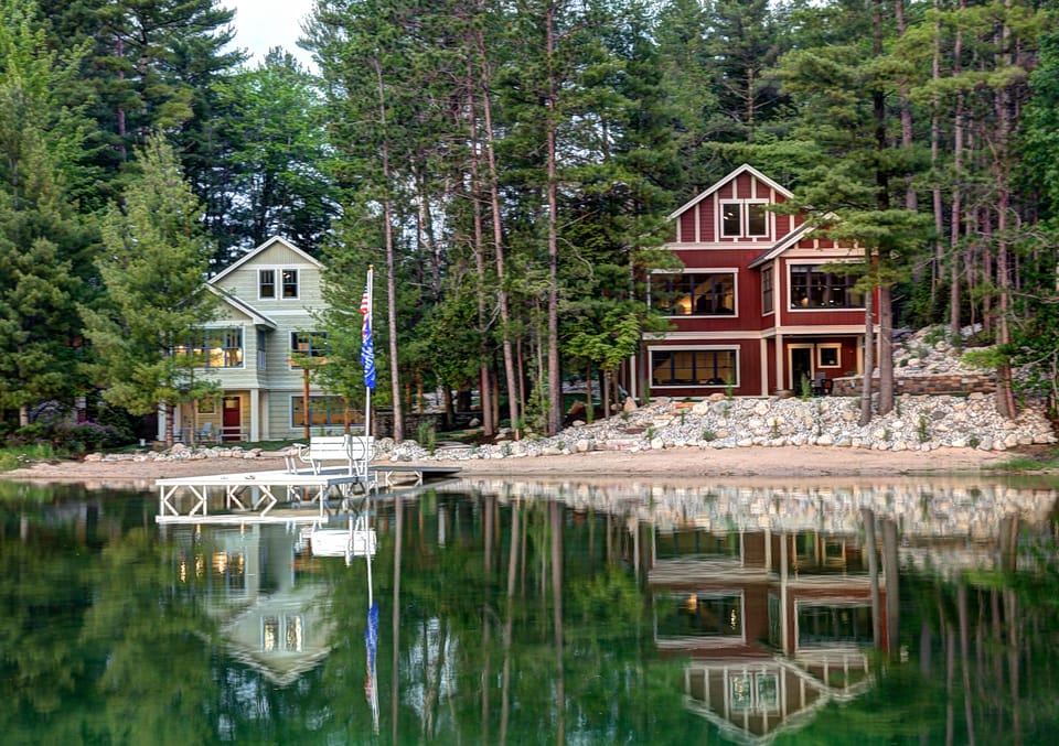 View of Lakemore Retreat from the Lake.  
