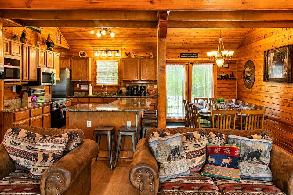 Main entry to, open concept, living/dining/kitchen.