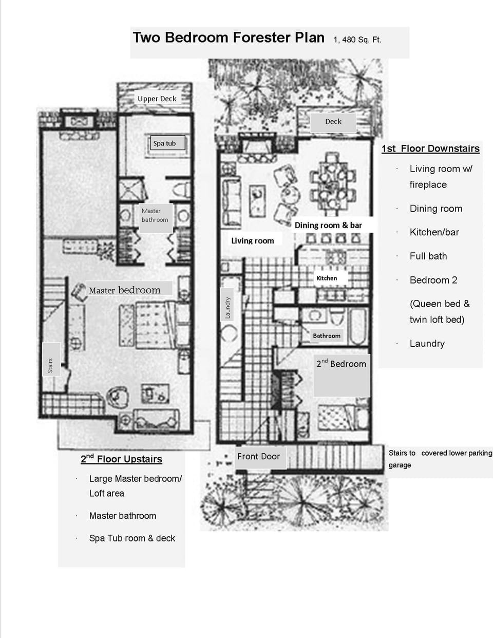 Largest 2 bedroom floorplan with  no shared hotel style hallways to access home