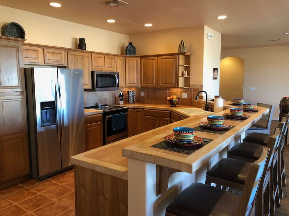 Fully stocked kitchen