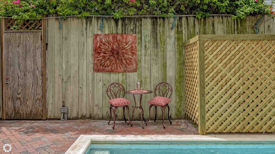 There are plenty of seating and lounging options available around the pool...