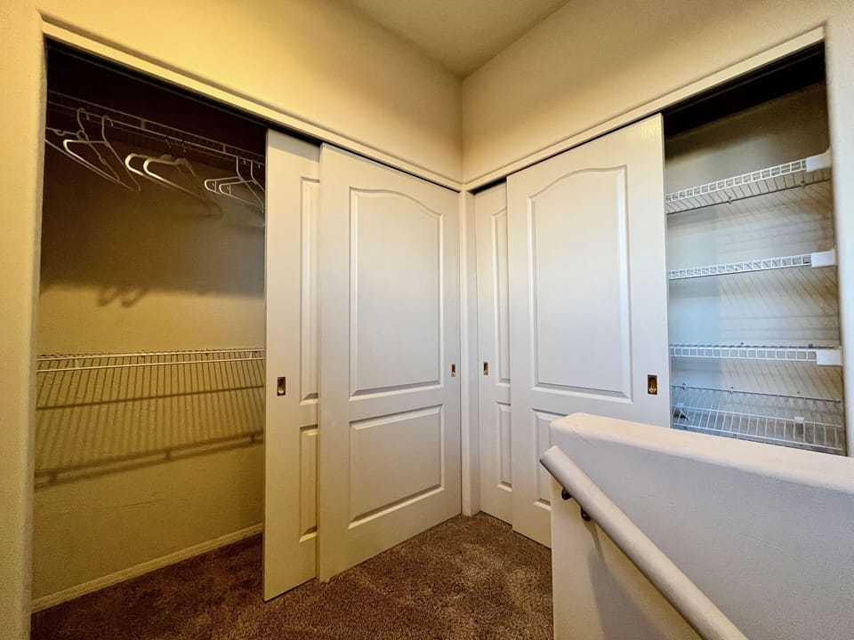large closets compliment each bedroom