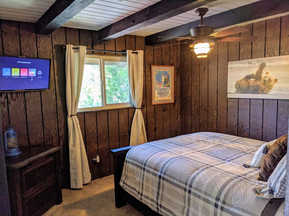 Downstairs Bedroom, new comforter, linens and decor