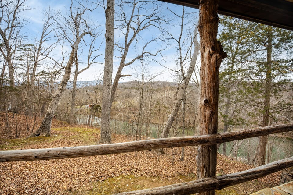 View of river from the porch in the spring 