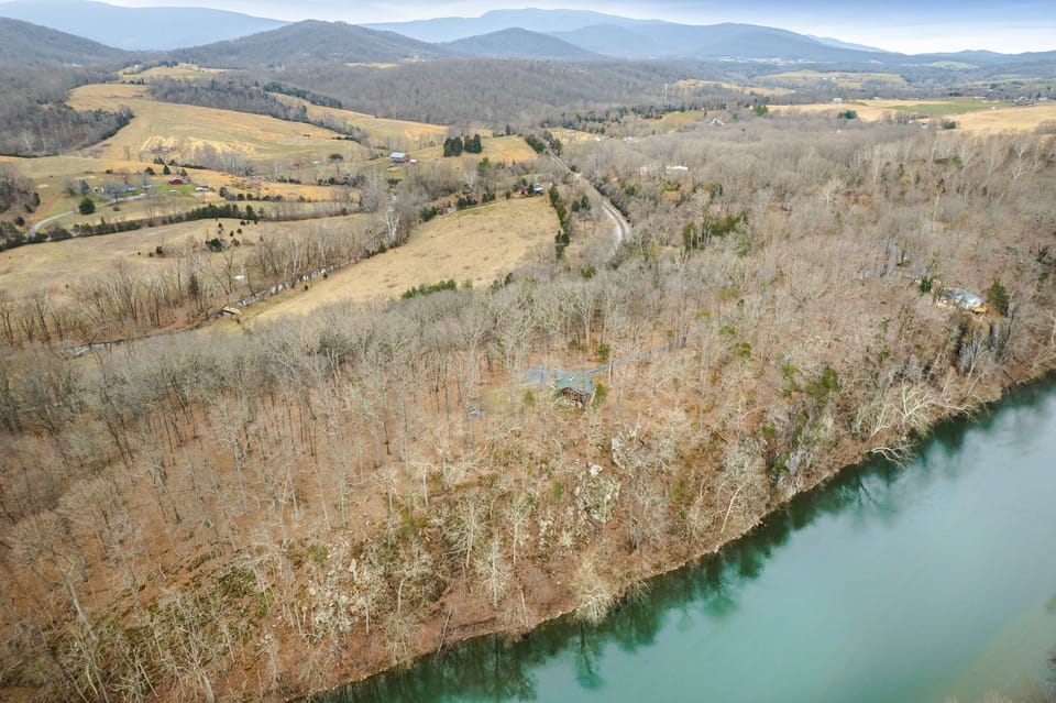 Ariel view of the cabin property