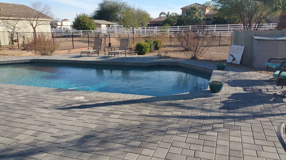 Your almost private pool & patio. We have access, but we'll work while you play!