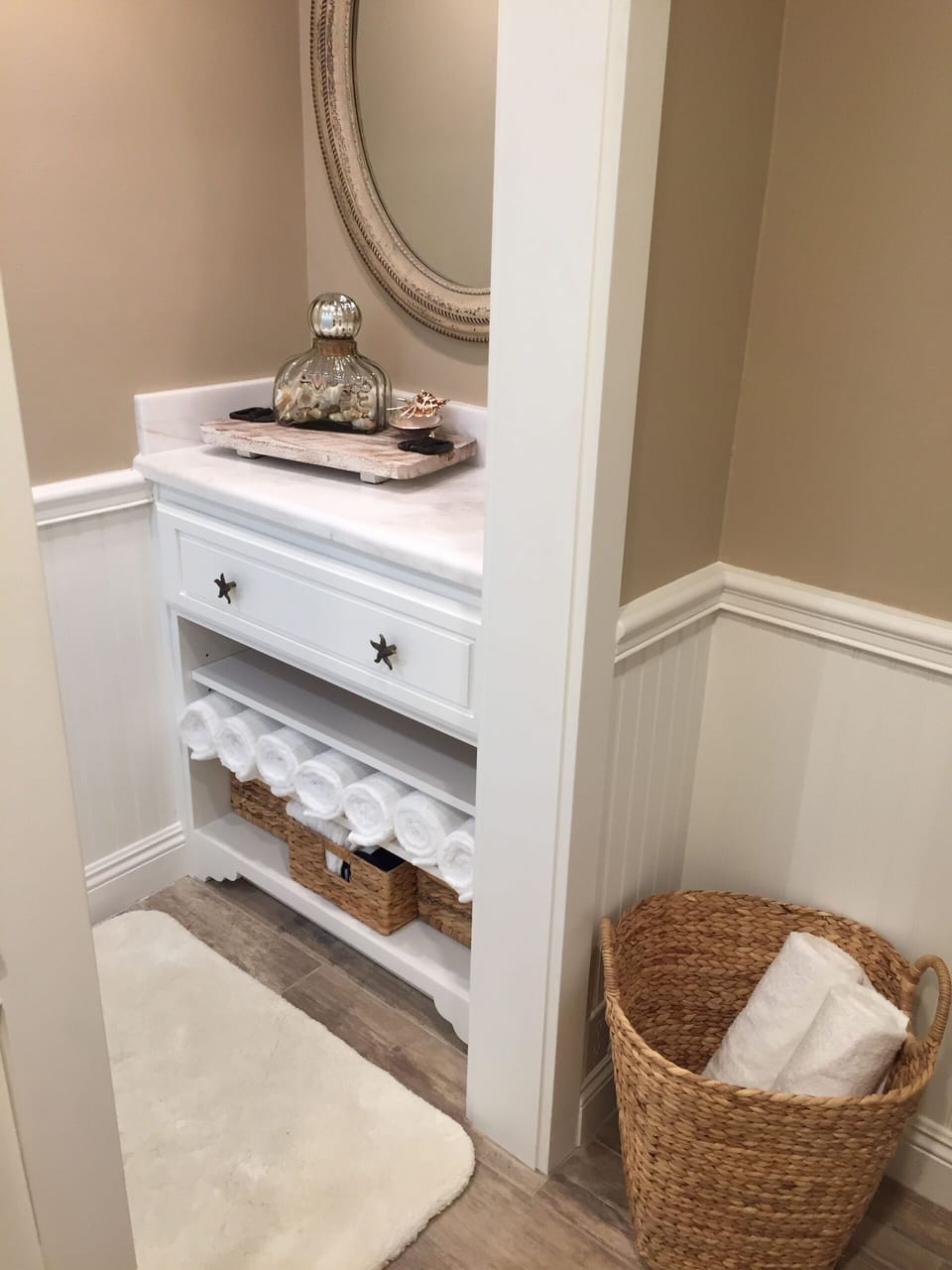 Bathroom Upstairs -  New Shower (not shown) on opposite side / Fresh Towels