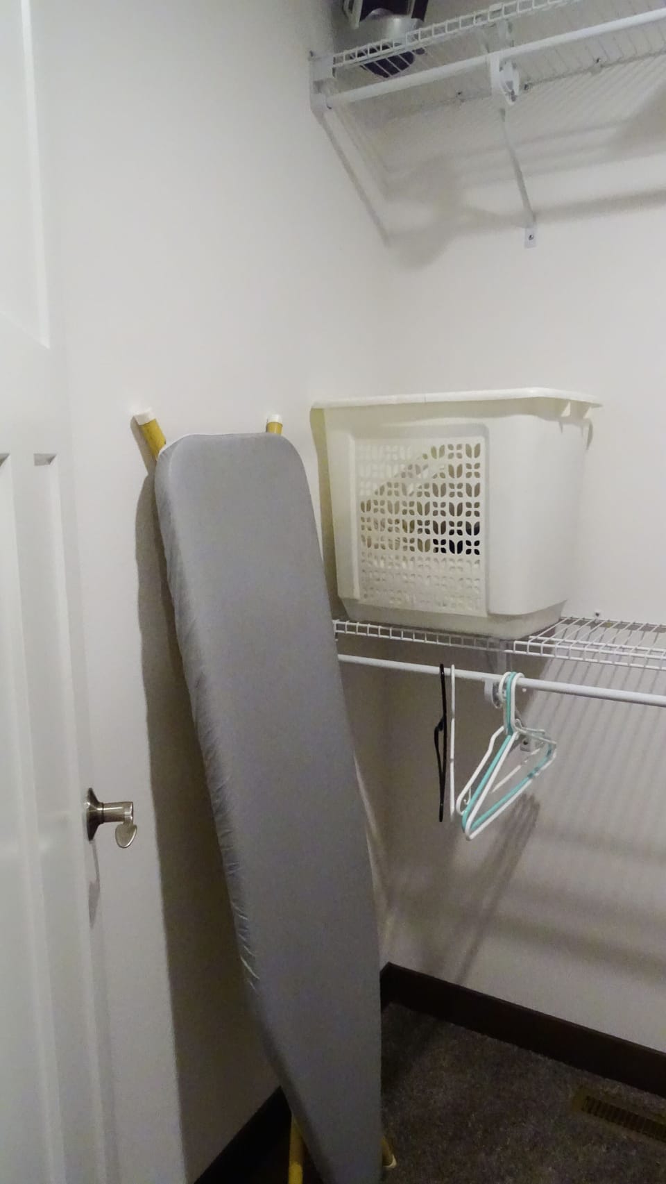 ironing board and iron 