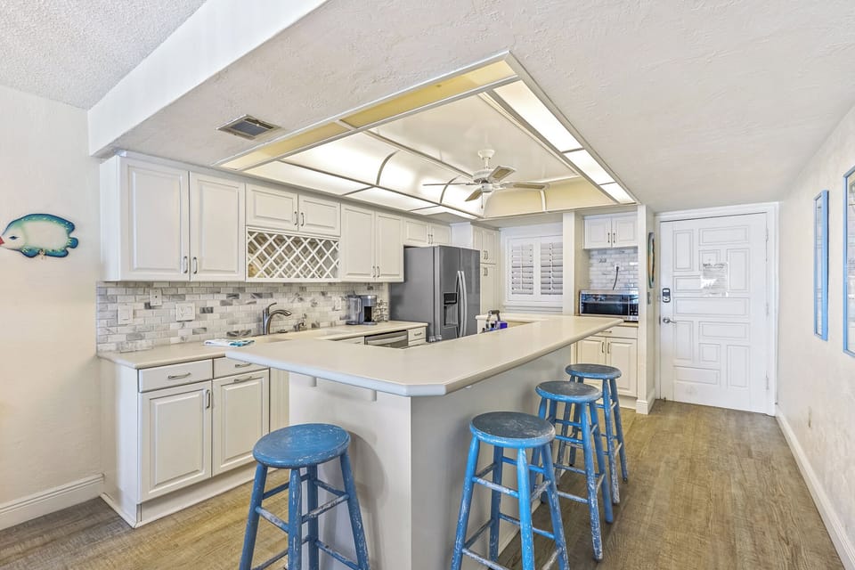 Fully equipped kitchen space.