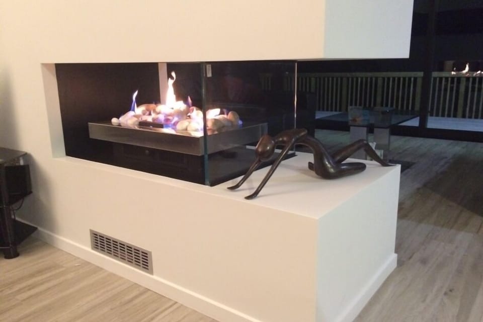 Feature fireplace in the living room