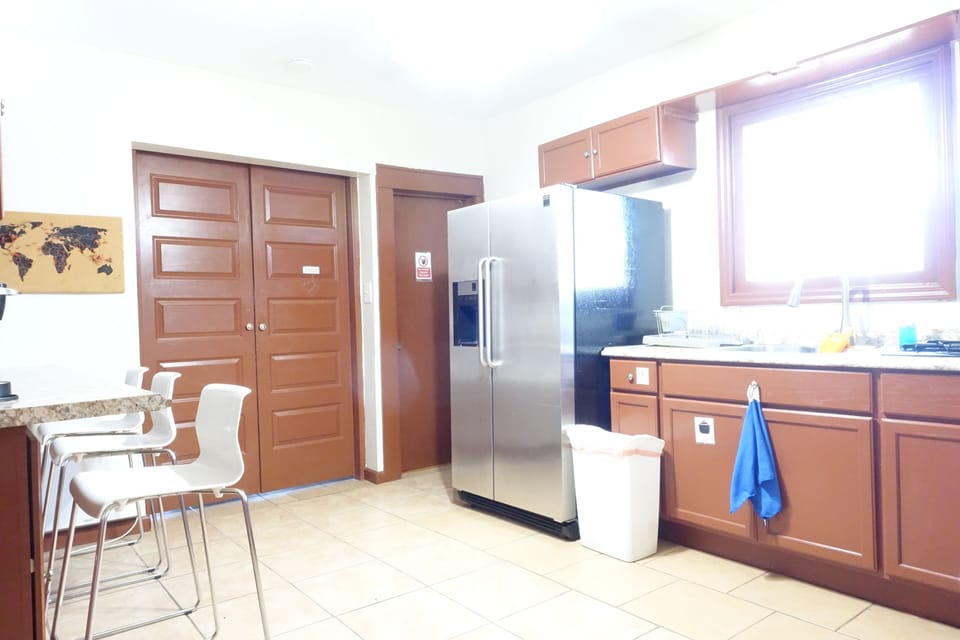 kitchen with big fridge
