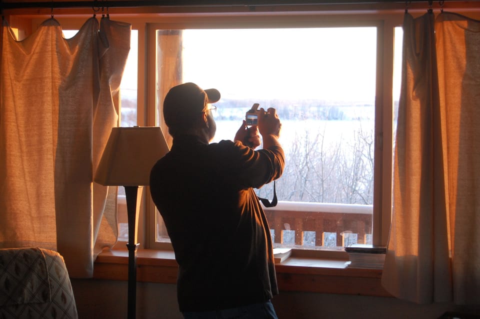 Spectacular views right from inside the cabin!