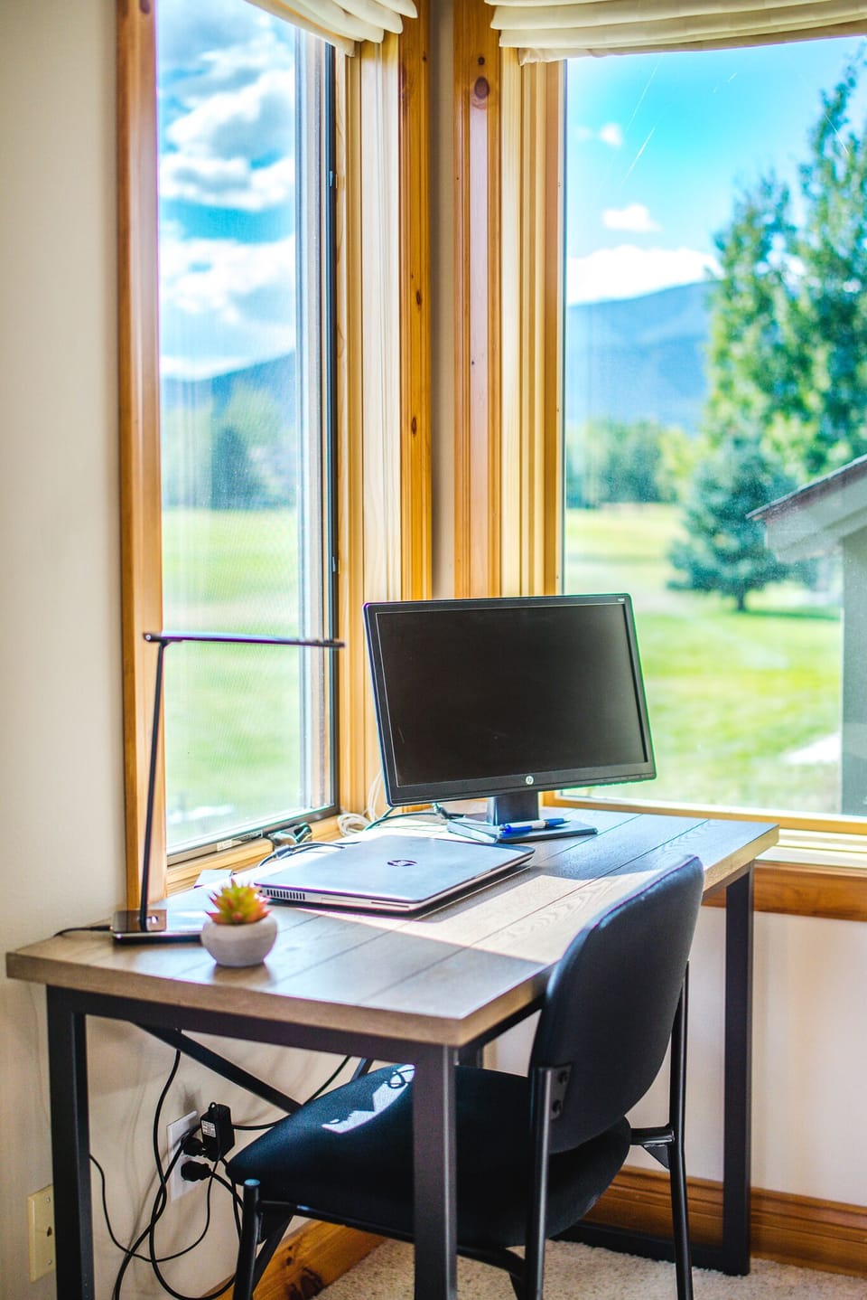 Desk work station with mountain view in Primary Bedroom