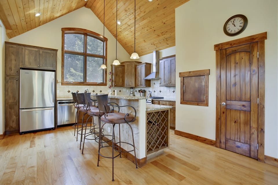 Kitchen Area with Wine Rack